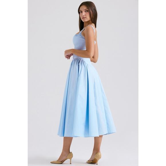 NWT House of CB Dorothy Blue Cotton Midi Sundress XS Italian Azur - Picture 4 of 14